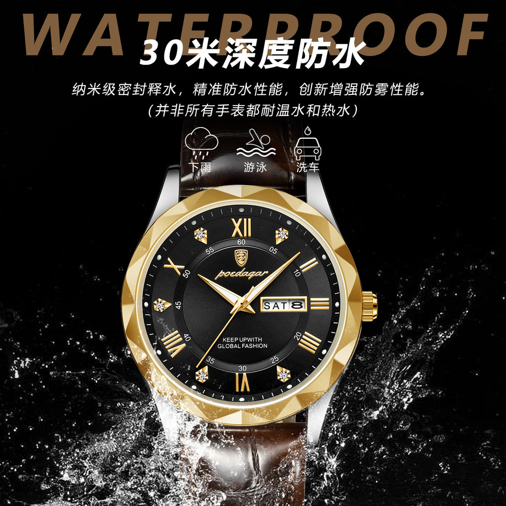POEDAGAR Men Sports Silicone Quartz Watch-Static Movement
