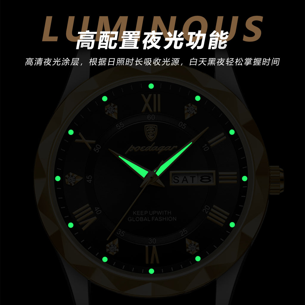 POEDAGAR Men Sports Silicone Quartz Watch-Static Movement